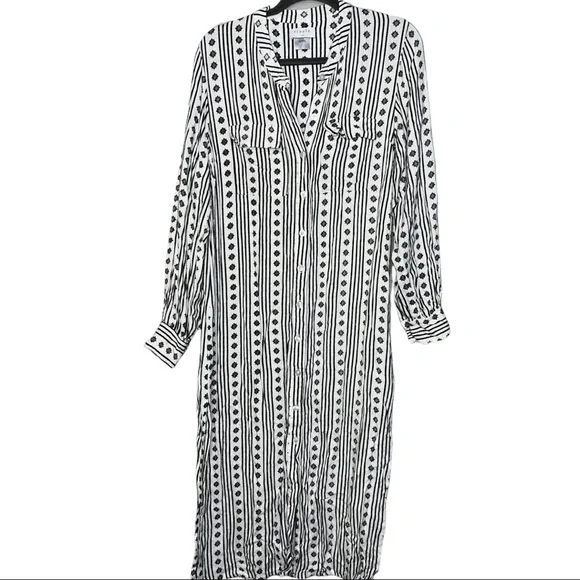 anthropologie black and white dress Daily Practice by Highline Short-Sleeve Maxi Chocolate Couture 97% viscose Anthropologie The Soleil Strapless Fitted